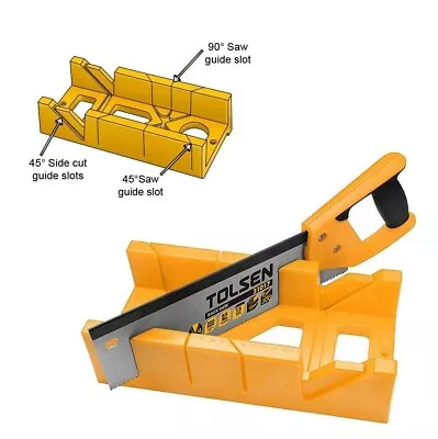 Tolsen Mitre Block & Saw - Angle Cutting Box Sawing Guide Tool With 12  Hand Saw • £16.95