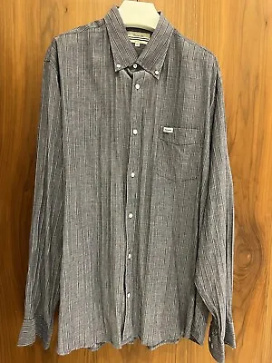Façonnable Club Men’s Shirt XXL Stripped Grey/blue Long Sleeve • £7.99