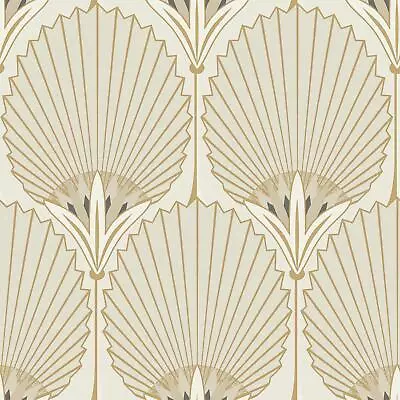 Grandeco Nile Palm Art Decor Cream Gold Wallpaper Paste The Wall Vinyl  • £19.99