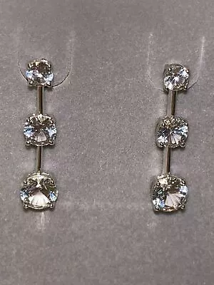 LAST 1 *NEW* ZALES Jewelers Sterling Silver Lab Created White Sapphire Earrings • $72.99