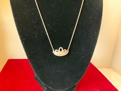 Rare Qvc Sterling Diamonique Royal Princess Crown Pendant Necklace 18  Nwt • £40.86