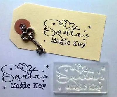 Santa's Magic Key Christmas Clear Craft Stamp For Handmade Tags And Cards • £3.99