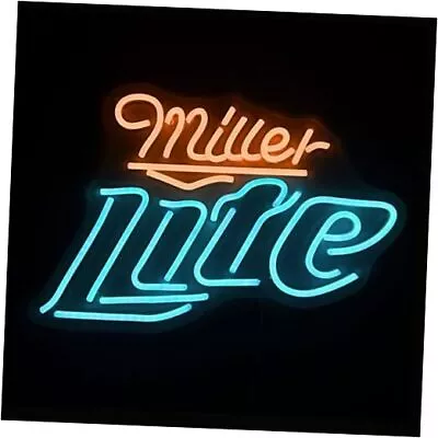 Beer Themed LED Neon Sign - Adjustable Brightness Wall Decor - Miller-Lite • $59.18