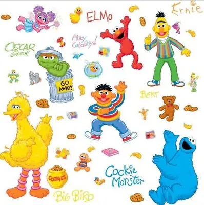 SESAME STREET Wall Decals Elmo Cookie Monster Stickers Kids Baby Nursery Decor • $22.99