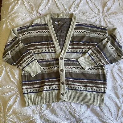 VINTAGE 70s Coogi Style Knitted Cardigan (Size 18) • $25