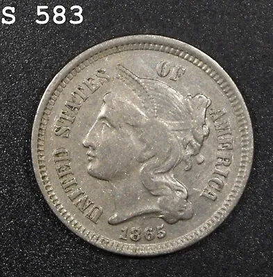 $29.95 • Buy 1865 Three-Cent Piece (Nickel)  VF  *Free S/H After 1st Item*