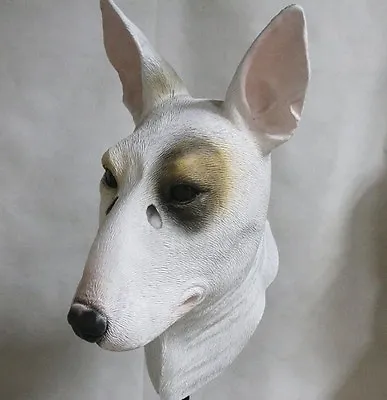 English Bull Terrier Mask Dog Latex Overhead Animal Fancy Dress Canine Halloween • $55.90