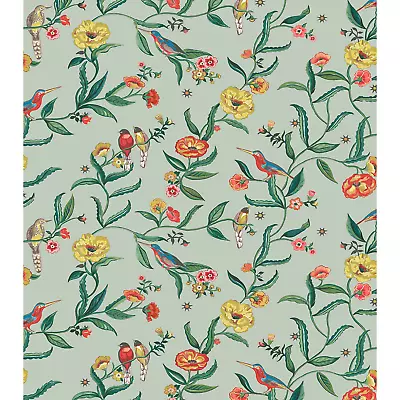 Muriva Summer Birds Cath Kidston Wallpaper Floral Trails Leaves Sage 182551 • $43.67