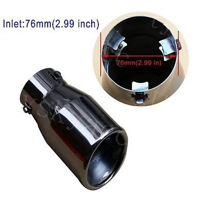 Universal Car Round Exhaust Rear Tail Muffler Tip Pipe Fit 51mm-68mm Inlet Parts • $39.80