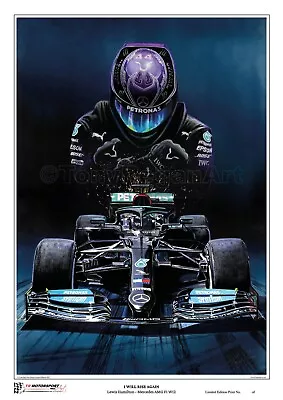 I Will Rise Again - Lewis Hamilton Mercedes AMG F1 W12 Limited Edition Art Print • £34.99