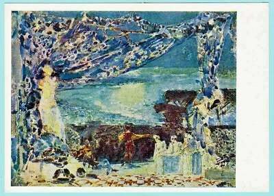 M.Vrubel 1962 Russian Postcard Neapolitan Night Stage Curtain Opera Theater  • $3.63