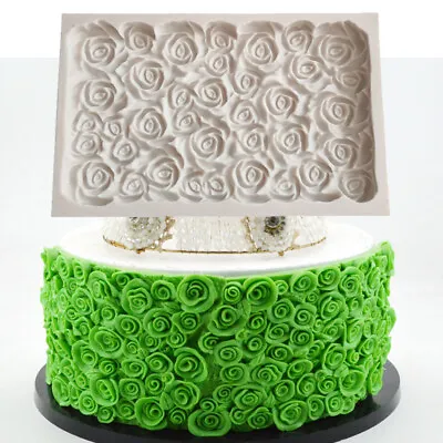 £6.69 • Buy Rose Flower Silicone Fondant Icing Mould Wedding Sugarcraft Embosser Cake Mold