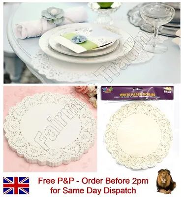 40 Paper Doilies Doyleys Doiley Lace Style Table Setting Wedding Decoration Cake • £2.99