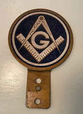 Nice Rare Vintage Masonic Freemason License Plate Topper Emblem • $43.39
