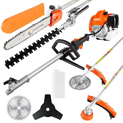 CONENTOOL Multi Function Garden Tool 5in1 Petrol Strimmer Brush Cutter Chainsaw • £157.99