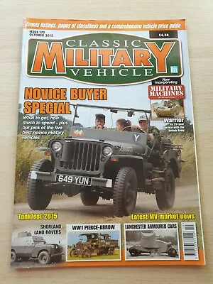 £7.99 • Buy Classic Military Vehicle Magazine Issue 173 October 2015 Tankfest Land Rover