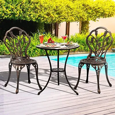 Livsip 3PCS Bistro Outdoor Setting Chairs Table Patio Dining Set Furniture • $185.90