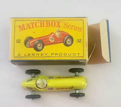 Matchbox Lesney #52 Yellow Maserati In Original D2 Box Unused Slickster Decal. • $149.99