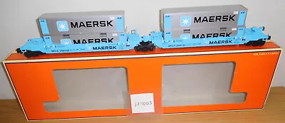 Lionel 6-36935 Maersk Maxi-stack O Gauge Train Car Intermodal Ship Containers • $299.95