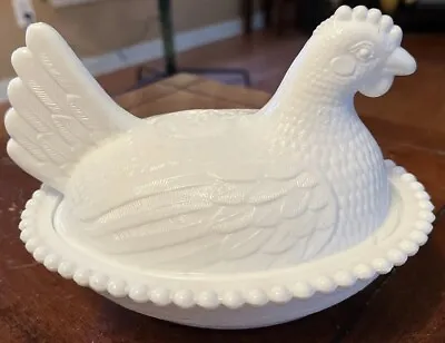 Milk Glass Westmoreland Hen On Nest Covered Candy Dish • $15