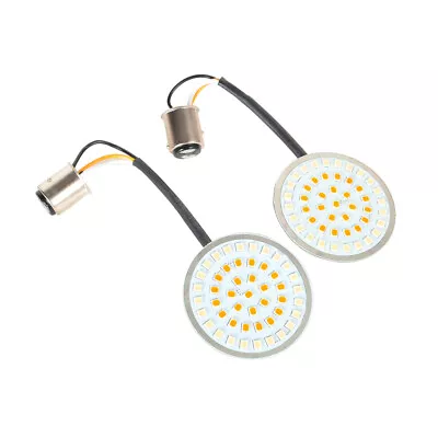 2 Pcs 1157 Front Rear Turn Signal Light Kit White Yellow LED For Harley-Davidson • $12.72