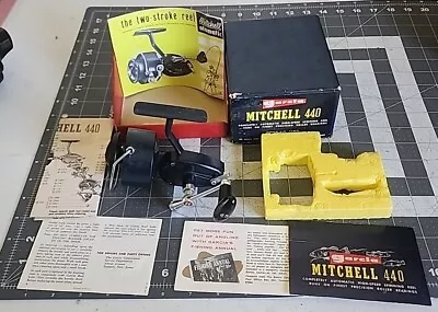 Vintage Garcia Mitchell 440 Automatic Bail Spinning Reel Box+Papers (Works!!!) • $79.99