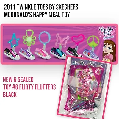 2011 McDonalds Skechers Shoes Twinkle Toes #6 FLIRTY FLUTTERS BLACK Toy VTG • $5.99