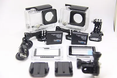 $40 • Buy 2 X GoPro 100% Original HERO4 Housing, Sticky Mounts & 2 X Bonus Battery's.