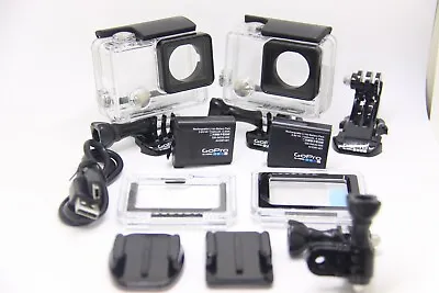 2 X GoPro 100% Original HERO4 Housing Sticky Mounts & 2 X Bonus Battery's. • $40