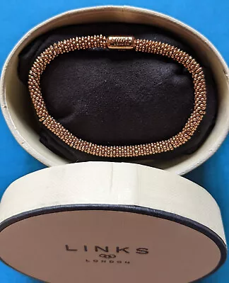 Links Of London 'Effervescence' Rose Gold Vermeil Bubbles Bracelet Used • £16