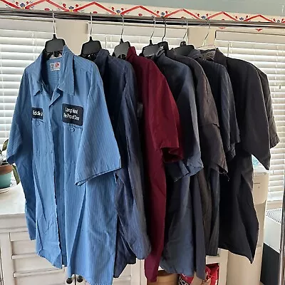 Lot Of 7 Workshirts Automotive Mechanic Laundry Short Sleeve Long Sleeve FLAWS • $34.99