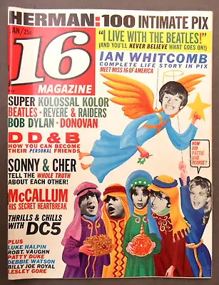 Jan. 1966  16 MAGAZINE  Rock & Roll Man From UNCLE Herman's Hermits Pinups S7 • $24.99