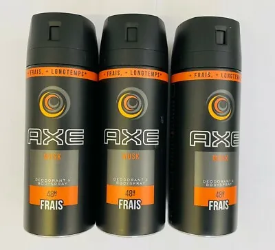 £8.99 • Buy 3 X AXE (LYNX) Musk 150ml Deodorant Spray Free P&P
