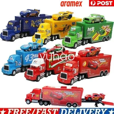 Disney Pixar Cars Mcqueen Mack Truck&car The King Jackson Storm Toy Car Au • $26.69