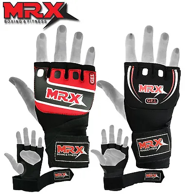  Hand Gloves Fingerless Training Boxing MMA Muay Thai Mitts Quick On Wraps MRX • $11.99