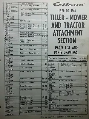 Gilson Wards Garden Tiller Mower Tractor Attachment 1957-1970 Parts (2 Manuals) • $79.95