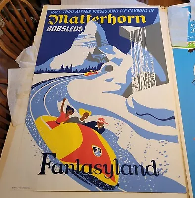 Disney Attraction Poster Disney Matterhorn Vintage From Disney Gallery 54 X36  • $6800