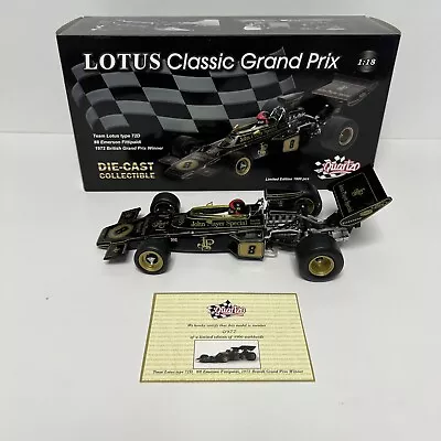 Quartzo 1:18 Team Lotus 72D #8 E. Fittipaldi 1972 British GP Winner #18280 • £89.99