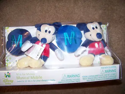 NWT Disney Baby Vintage M Is For Mickey Musical Mobile ~ Soft Plush ~ • $14.99