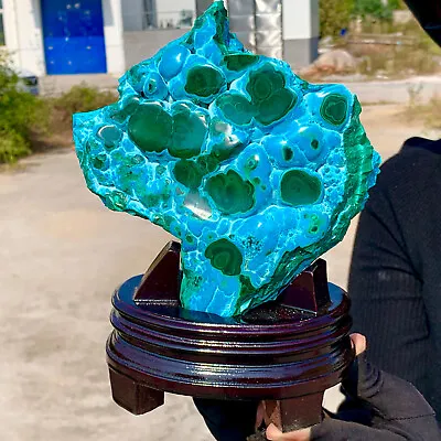 3.44LB Natural Chrysocolla/Malachite Transparent Cluster Rough Mineral Sample • $0.99