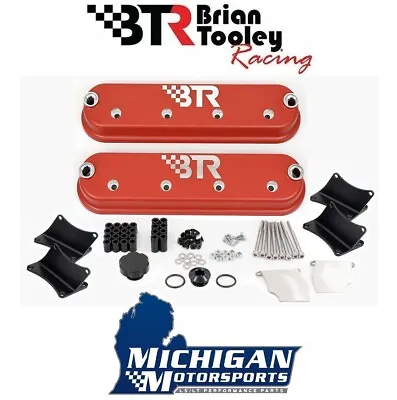 BTR Red LS Valve Cover Pair -WITH Coil Mounts- Aluminum Brian Tooley LS1 LS3 LS2 • $329.99