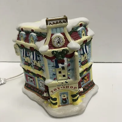 Disney Mickey Mouse Christmas Toy Shop Village Decoration Ceramic *READ. • $49.95