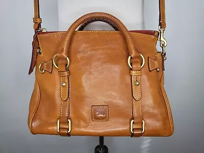 DOONEY & BURKE Women's Floretine Leather Satchel Bag Natural Brown • $139