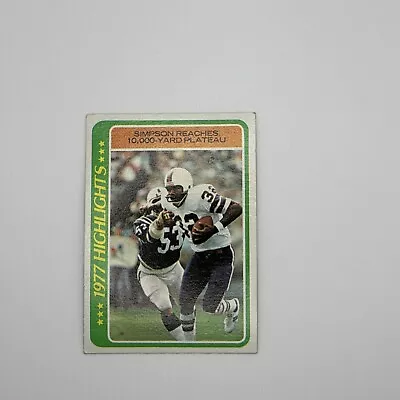 O.J. SIMPSON 1978 TOPPS FOOTBALL CARD #4 Simpson Reaches 10000 Yard NM-Mint #C • $4.25