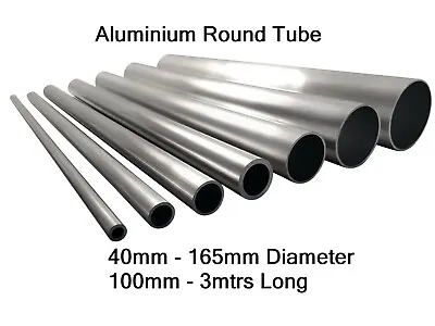 Aluminium Round Tube Pipe Hollow 40mm 45mm 50mm 57mm 63mm 75mm 76mm 90mm 100mm • £88.84