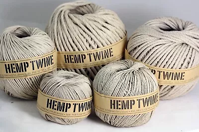 Hemp Cord- Natural Untreated Hemp Twine   0.5MM -1MM- 2MM-3MM -4MM    Crafts- • £3.20