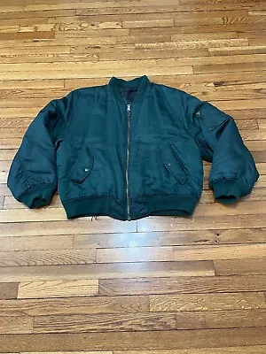 Vintage USAF MA-1 Flyers Bomber Jacket Men's Size Large Reversible Intermediate • $74.95