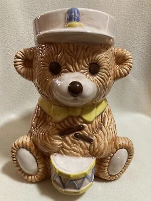 RARE Vintage Bear With Drum And Cap Treasure Craft Cookie Jar Sculptured 1986 • $39.50