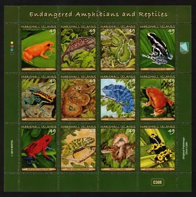 Marshall Islands Scott #1087 Amphibians And Reptiles Mini Sheet Of 12. M.N.H. • $7.99