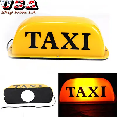 $14.99 • Buy LED Bright Yellow 12V TAXI Magnetic Cab Sign Light Rooftop Topper Marker Lamp